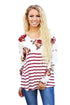 Sexy White Floral Striped Babydoll Tunic